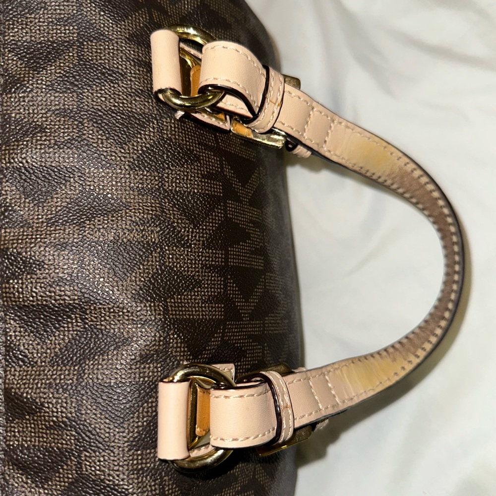 Michael Kors Grayson Monogram Satchel Brown Leather - Picture 8 of 13